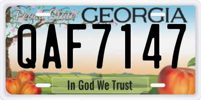 GA license plate QAF7147