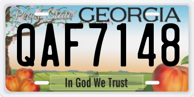 GA license plate QAF7148