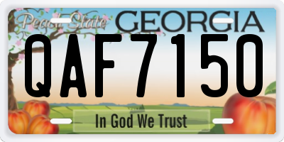 GA license plate QAF7150