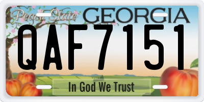 GA license plate QAF7151