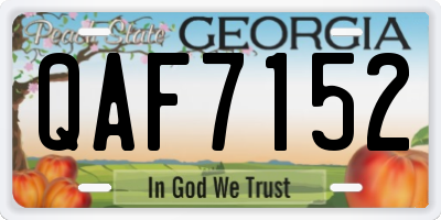 GA license plate QAF7152