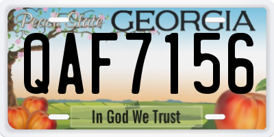 GA license plate QAF7156