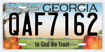 GA license plate QAF7162