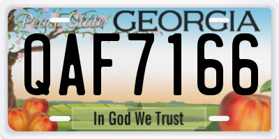 GA license plate QAF7166