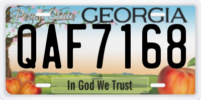 GA license plate QAF7168
