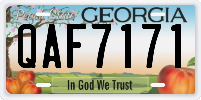 GA license plate QAF7171