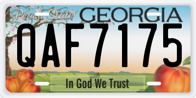 GA license plate QAF7175