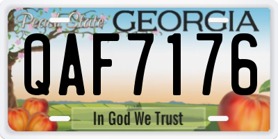 GA license plate QAF7176