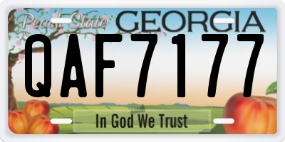 GA license plate QAF7177