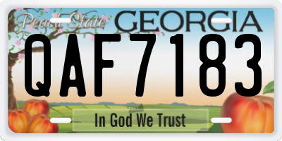 GA license plate QAF7183