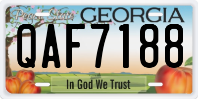 GA license plate QAF7188