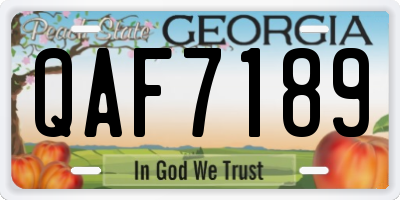 GA license plate QAF7189
