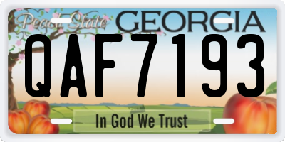 GA license plate QAF7193