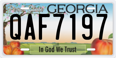 GA license plate QAF7197
