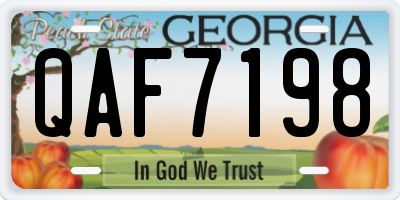 GA license plate QAF7198
