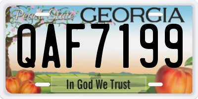 GA license plate QAF7199