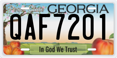 GA license plate QAF7201