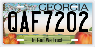 GA license plate QAF7202