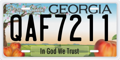 GA license plate QAF7211