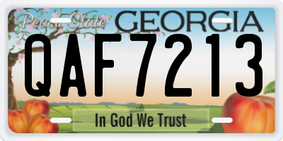 GA license plate QAF7213