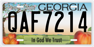 GA license plate QAF7214