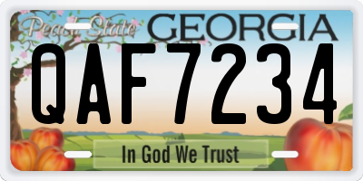 GA license plate QAF7234