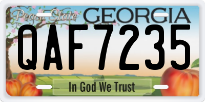 GA license plate QAF7235