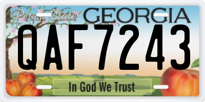 GA license plate QAF7243