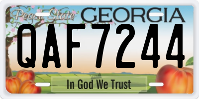 GA license plate QAF7244