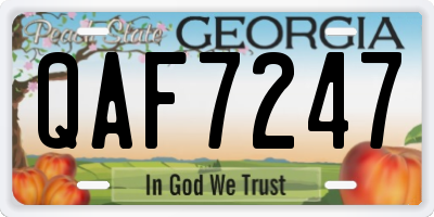 GA license plate QAF7247