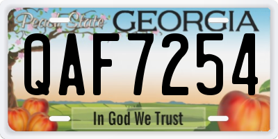 GA license plate QAF7254