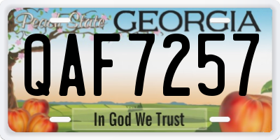 GA license plate QAF7257