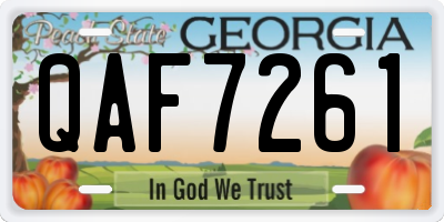 GA license plate QAF7261