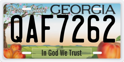 GA license plate QAF7262