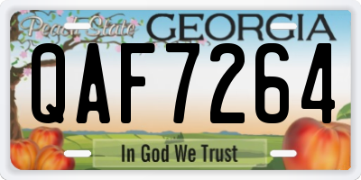 GA license plate QAF7264