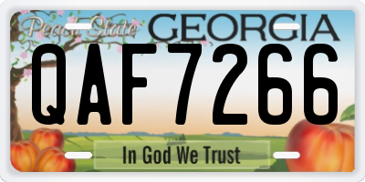 GA license plate QAF7266