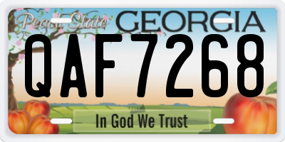 GA license plate QAF7268