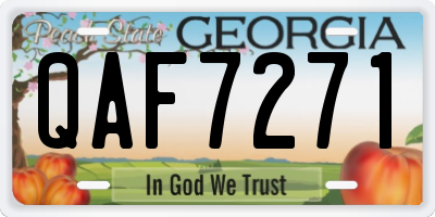 GA license plate QAF7271