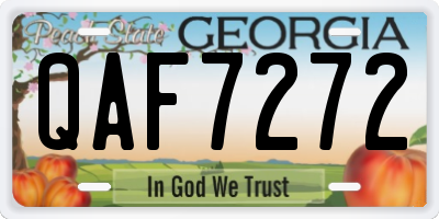GA license plate QAF7272