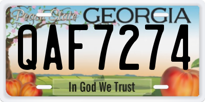 GA license plate QAF7274