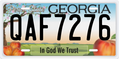 GA license plate QAF7276