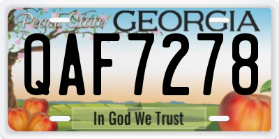 GA license plate QAF7278