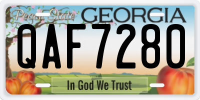 GA license plate QAF7280