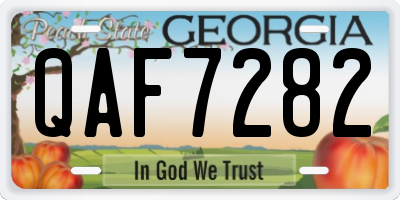 GA license plate QAF7282