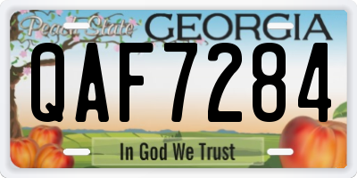 GA license plate QAF7284