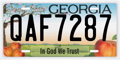 GA license plate QAF7287