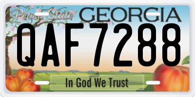 GA license plate QAF7288