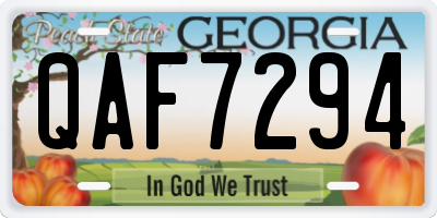 GA license plate QAF7294