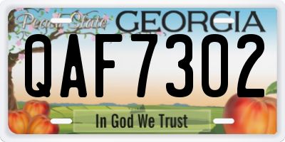 GA license plate QAF7302