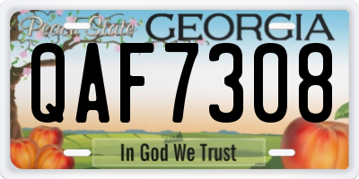 GA license plate QAF7308